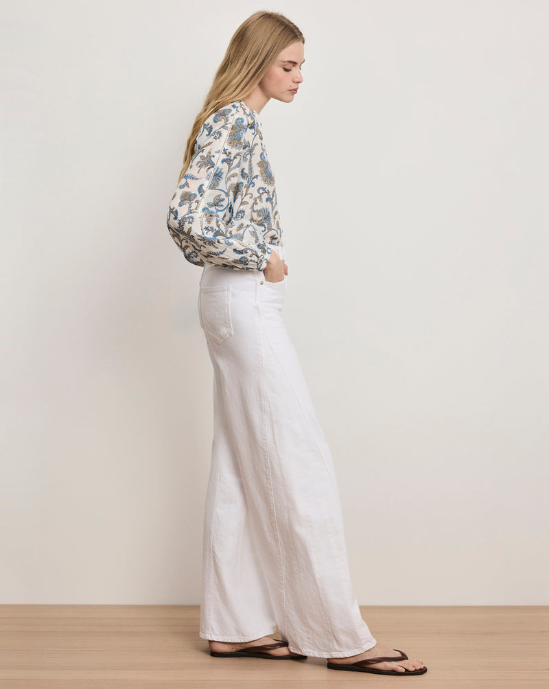 Veronica Beard Vicki Extra-Wide-Leg Jean - White