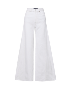 Veronica Beard White denim wide-leg jeans.