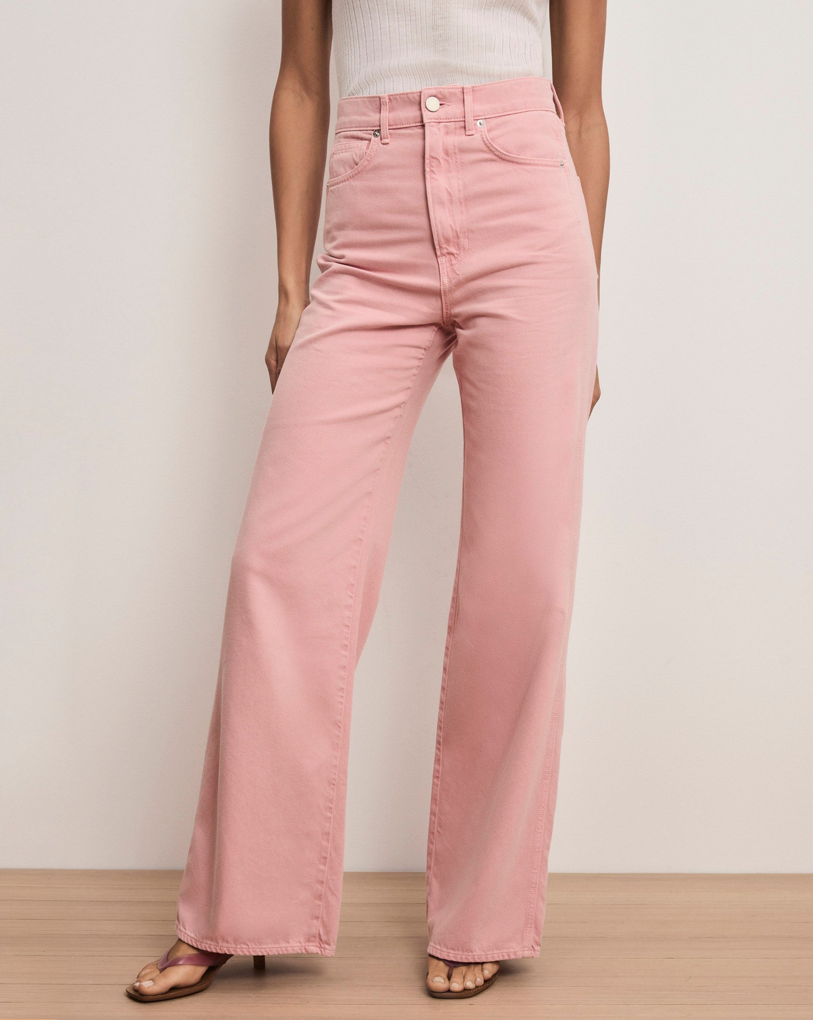 Taylor Wide-Leg Jean in Petal Pink | Veronica Beard