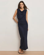 Veronica Beard Kerilyn Ruched Maxi Dress - Navy