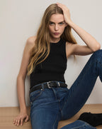 Veronica Beard Jordyn Cropped Tank Top - Black