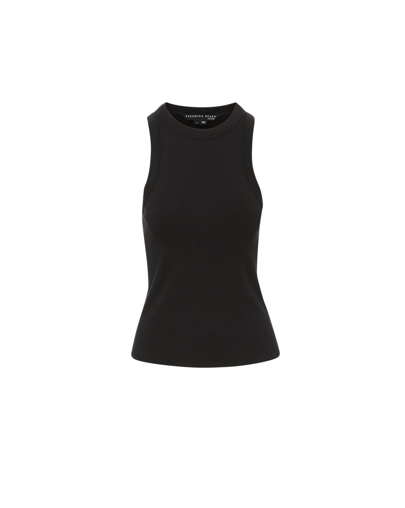 Veronica Beard Jordyn Cropped Tank Top - Black