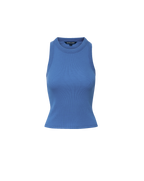 Veronica Beard Jordyn Cropped Tank Top - Blue Coast