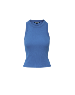 Veronica Beard Jordyn Cropped Tank Top - Blue Coast