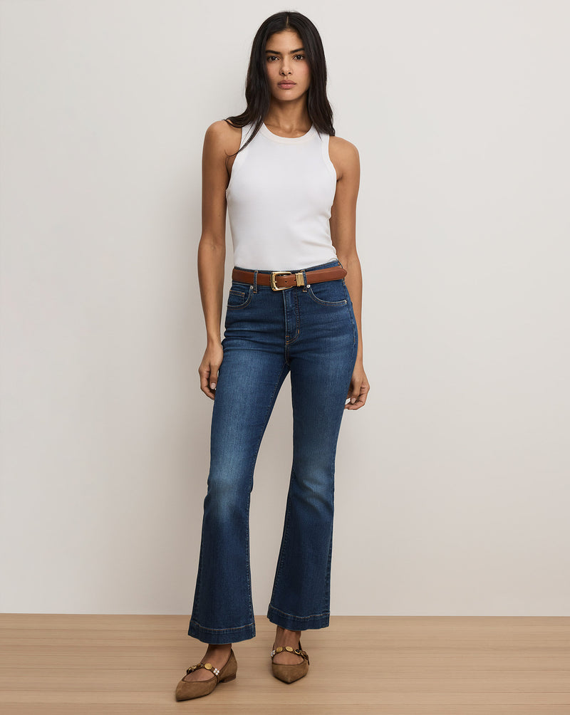 Veronica Beard Jordyn Cropped Tank Top - White