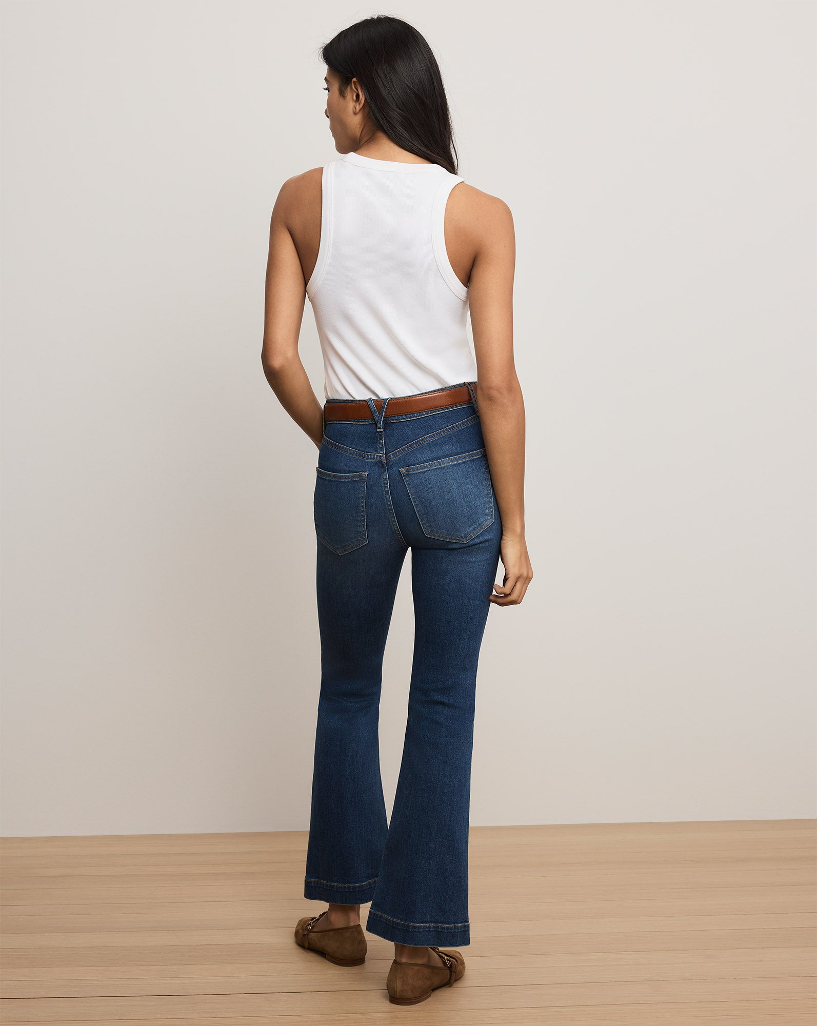 ★新品B1ARCHIVE SHIRRED KICKFLARE ギャザー加工デニム Carson Kick-Flare High-Rise Jean | Veronica Beard