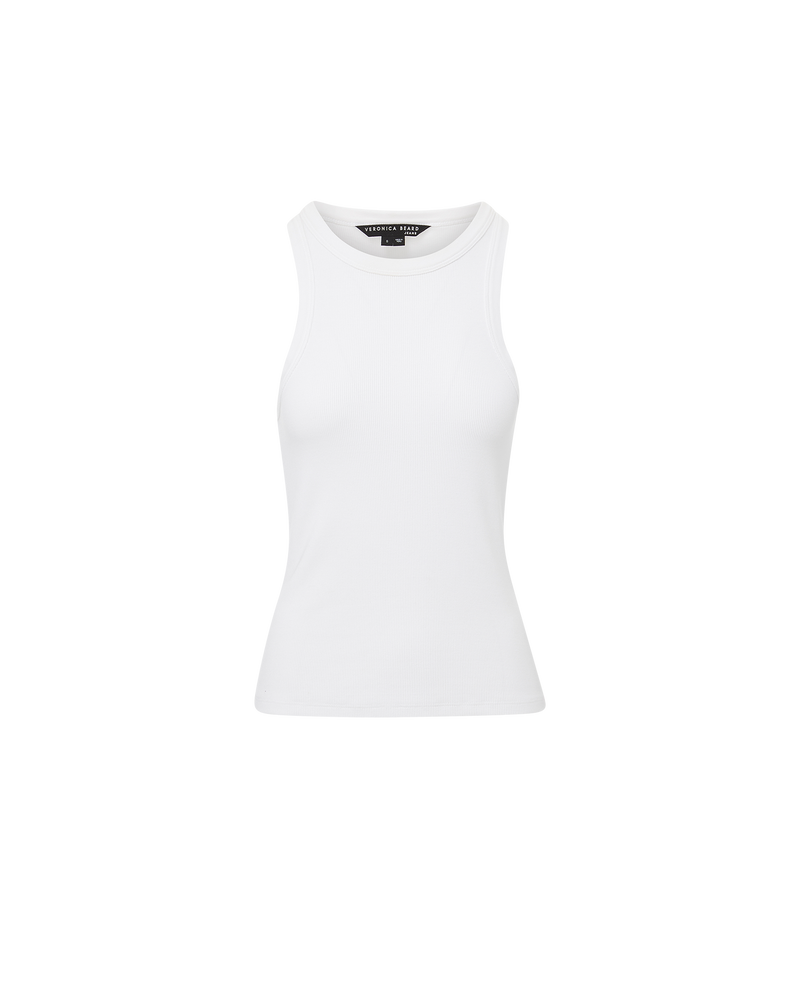 Veronica Beard Jordyn Cropped Tank Top - White