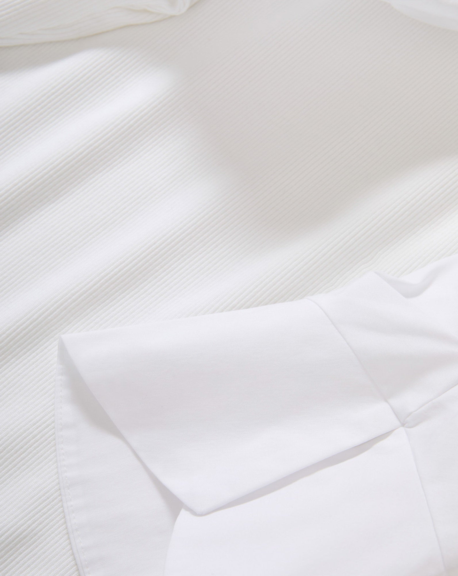 Junia Mixed-Media T-Shirt in White | Veronica Beard