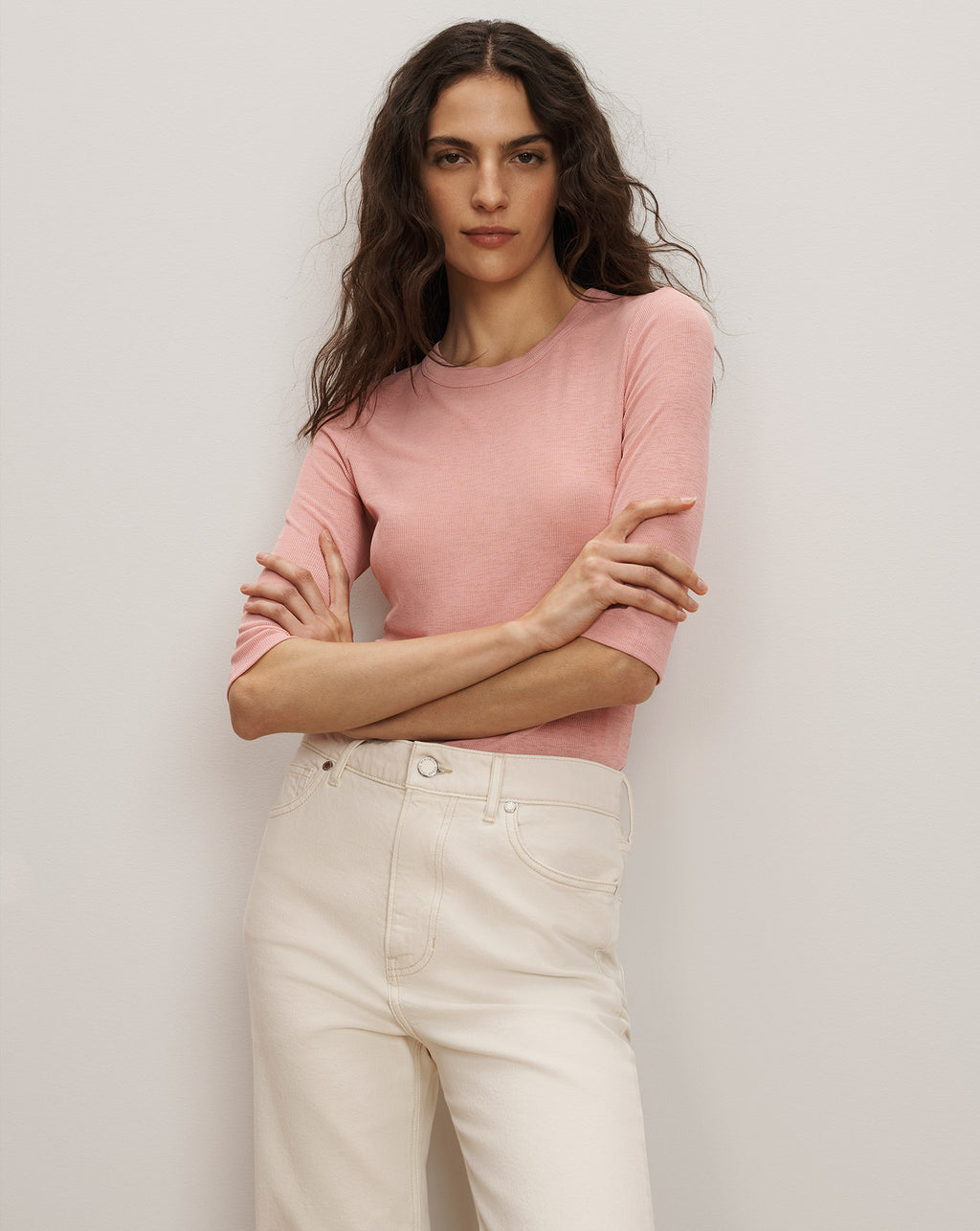 Veronica Beard Auclair Knit T-Shirt - Petal