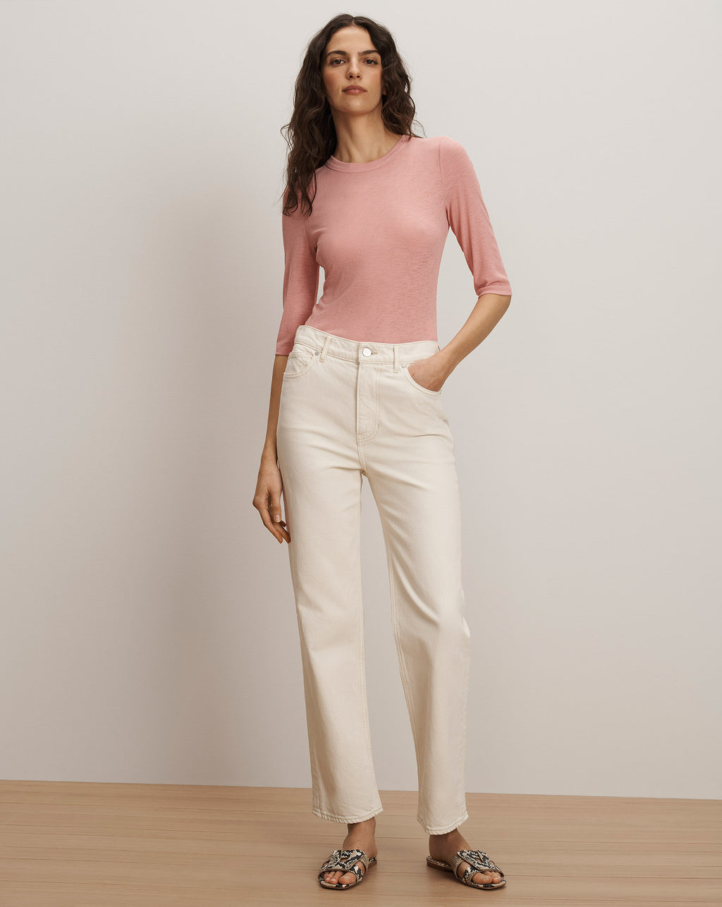 Veronica Beard Auclair Knit T-Shirt - Petal