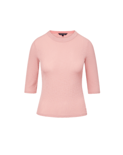 Veronica Beard Auclair Knit T-Shirt - Petal