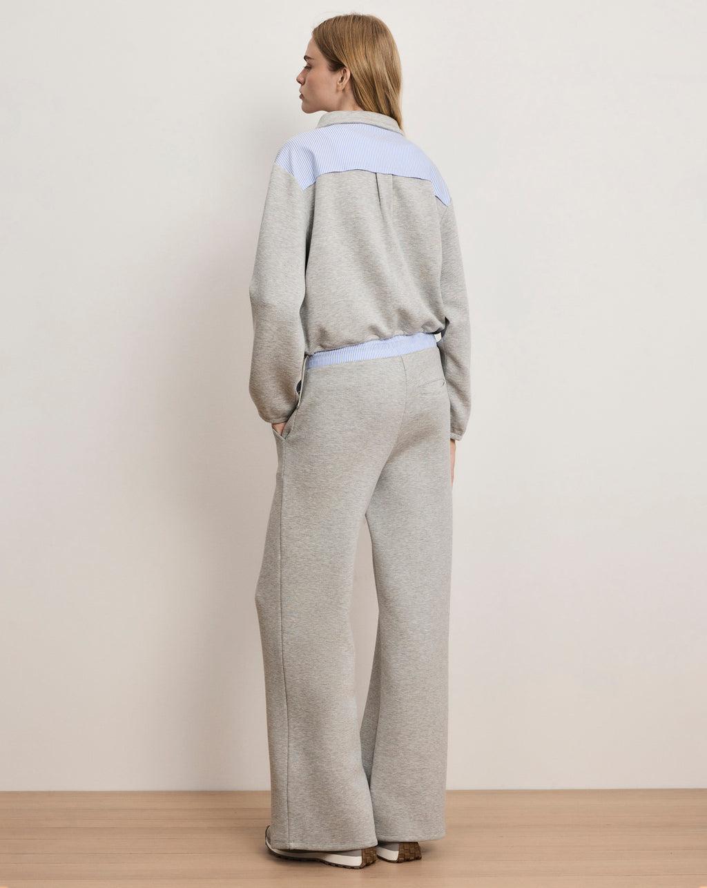 Veronica Beard Stellant Stretch-Scuba Jacket - Light Heather Grey