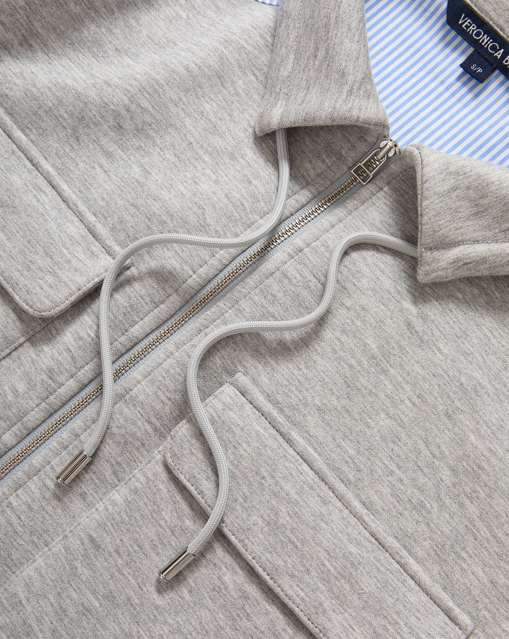 Veronica Beard Stellant Stretch-Scuba Jacket - Light Heather Grey