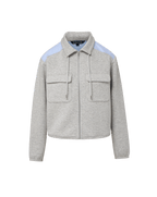 Veronica Beard Stellant Stretch-Scuba Jacket Light Heather Grey