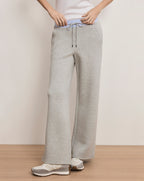 Veronica Beard Ernie Knit Wide-Leg Pants - Light Heather Grey