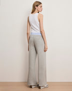 Veronica Beard Ernie Knit Wide-Leg Pants - Light Heather Grey
