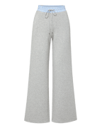 Veronica Beard Ernie Knit Wide-Leg Pants Light Heather Grey