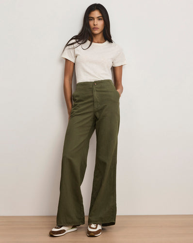 Veronica Beard Kasey Wide-Leg Pant - Army
