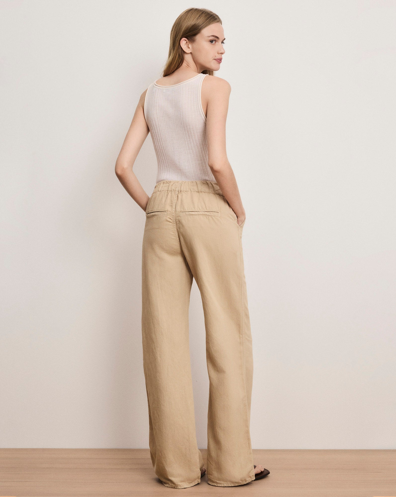 Veronica Beard Kasey Wide-Leg Pant - Stone Khaki