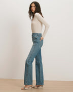 Veronica Beard Dylan Patch-Pocket Straight-Leg Jean - Orbit Glare