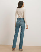 Veronica Beard Dylan Patch-Pocket Straight-Leg Jean - Orbit Glare