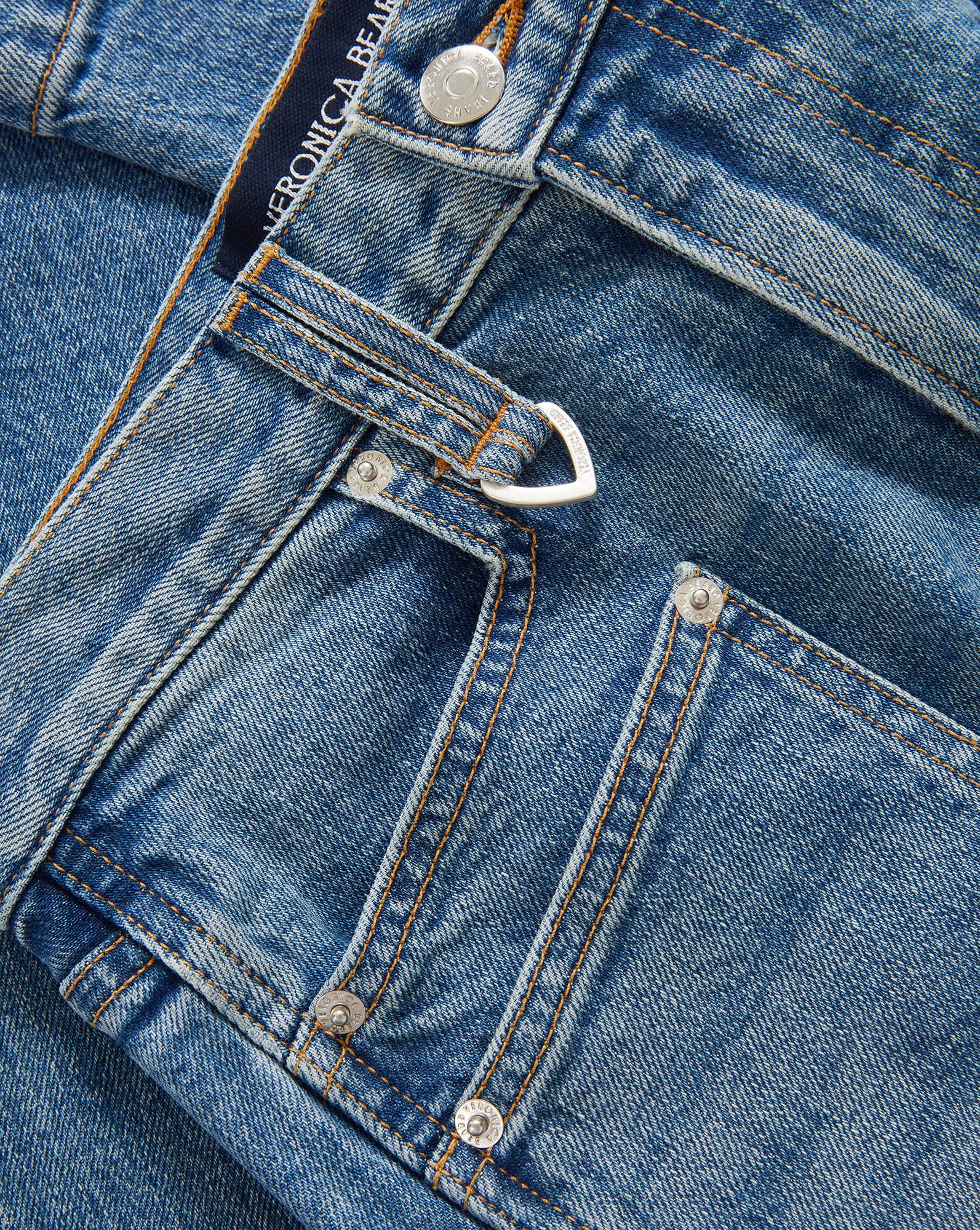 Dylan Patch-Pocket Straight-Leg Jean in Medium Blue Denim Orbit