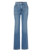 Veronica Beard Dylan Patch-Pocket Straight-Leg Jean - Orbit Glare