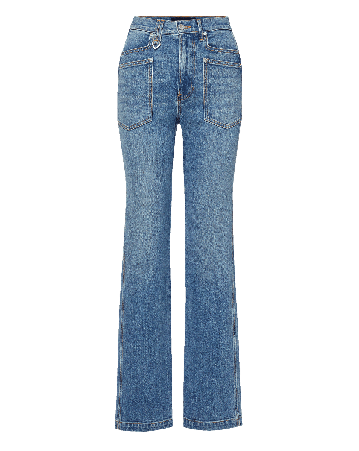 Dylan Embellished Straight-Leg Jean in Medium Wash Amethyst Frost