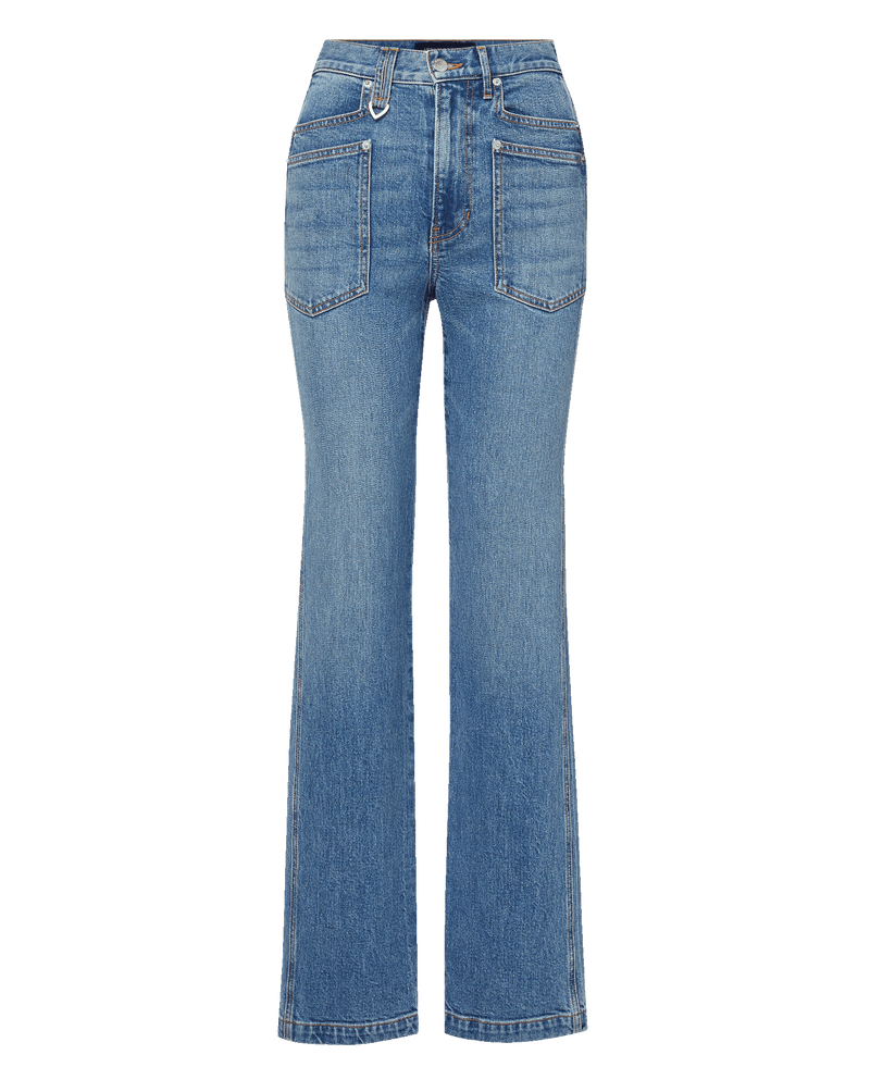Dylan Patchwork Straight-Leg Jean in Time Lapse | Veronica Beard