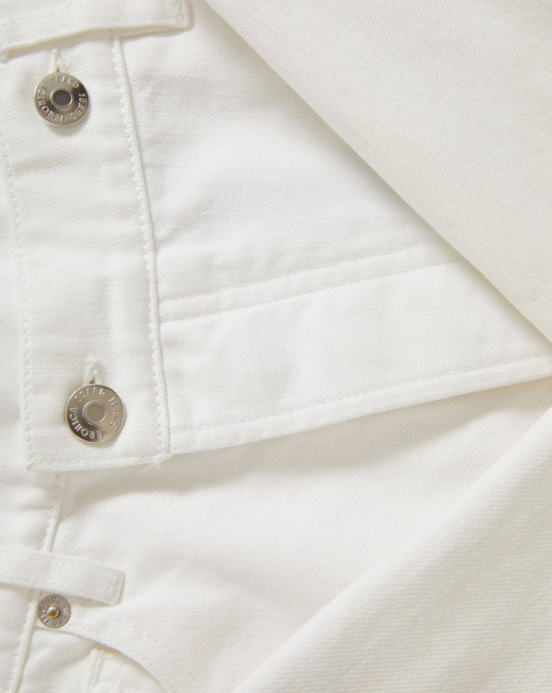 Veronica Beard Ellis Crossover-Waistband Denim Short - White