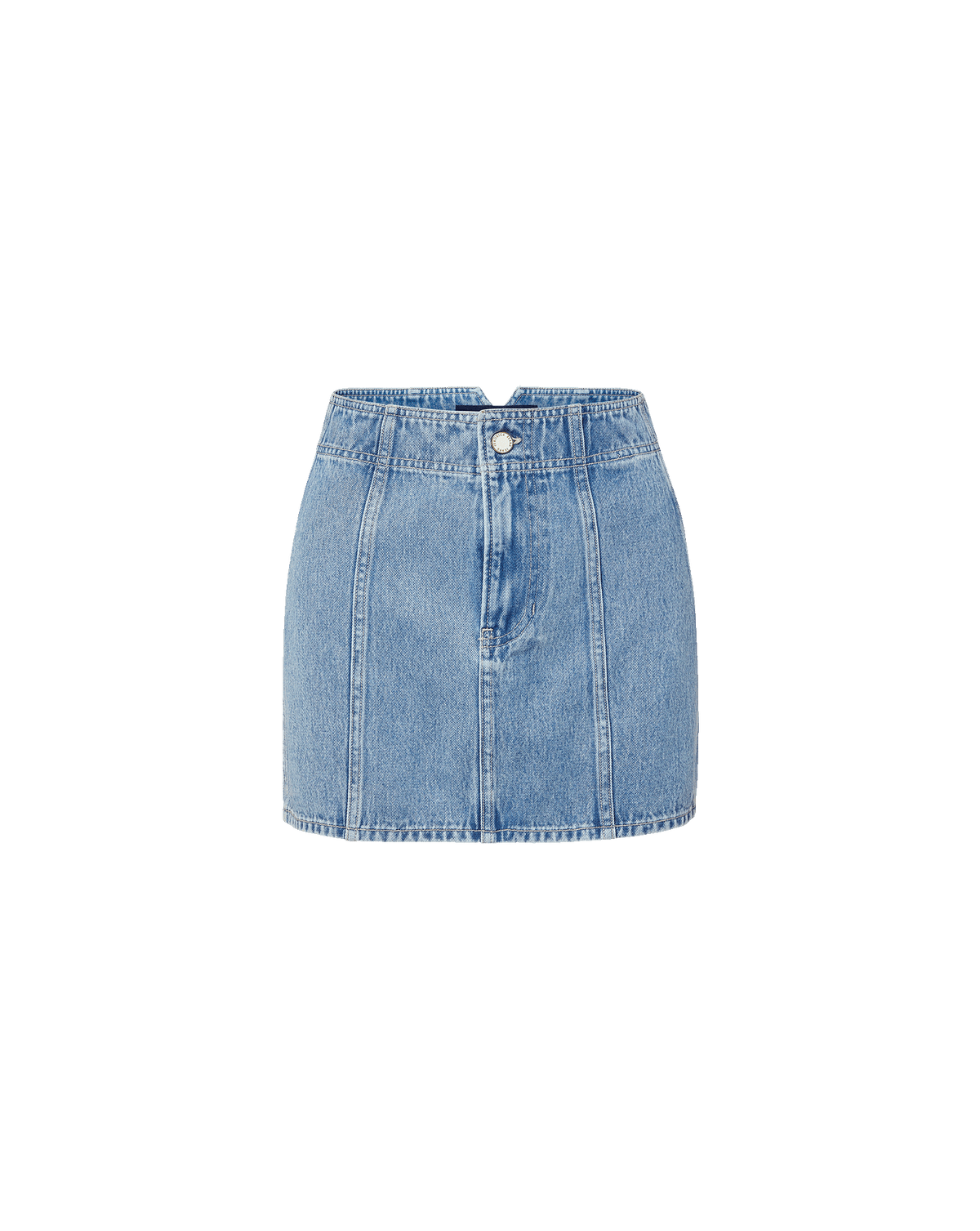 Marquita Denim Mini Skirt in Medium Wash Silver Dust | Veronica Beard