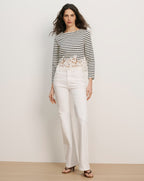 Veronica Beard Crosbie Slim Wide-Leg Jean - White