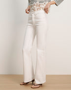 Veronica Beard Crosbie Slim Wide-Leg Jean - White