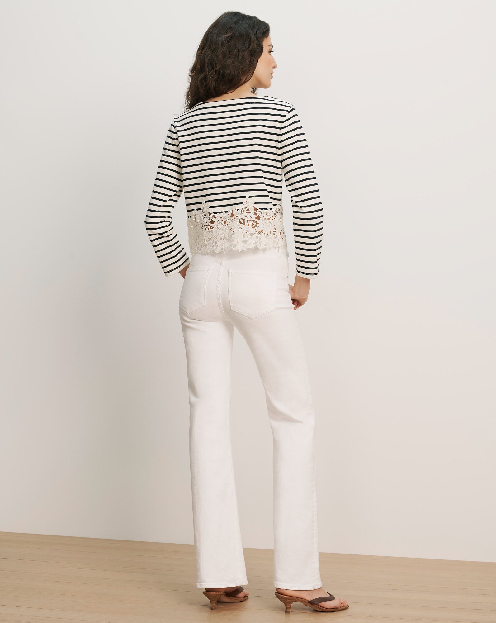 Veronica Beard Crosbie Slim Wide-Leg Jean - White