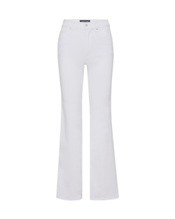 Veronica Beard White flare jean with high waist.