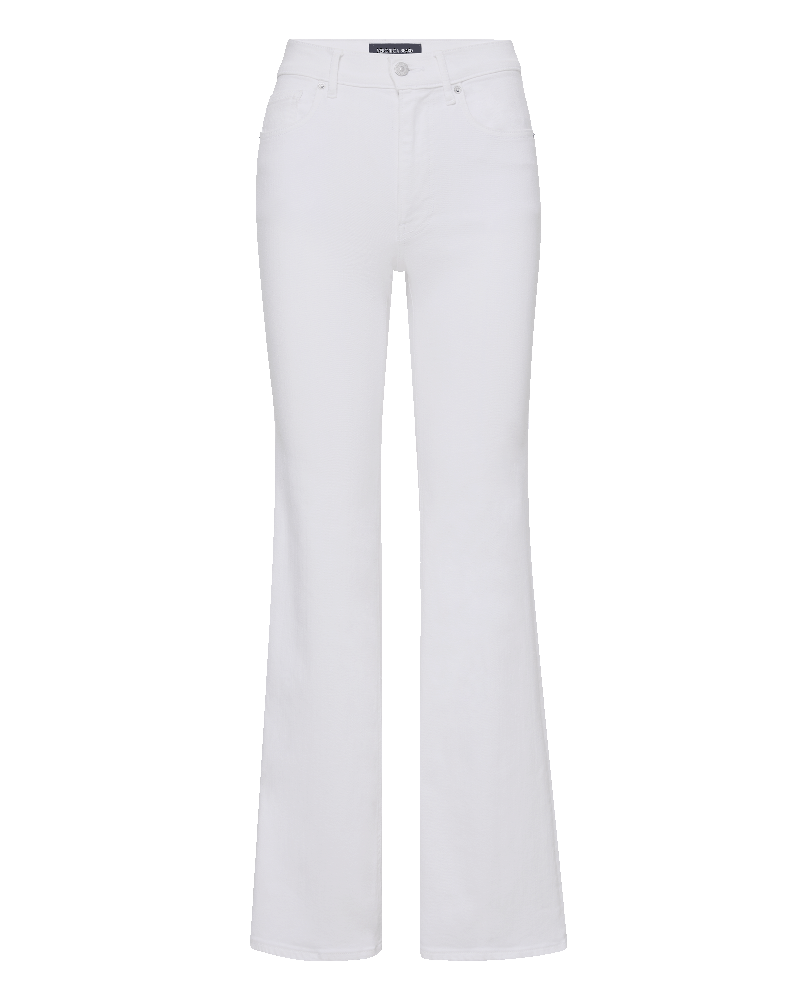 Crosbie Slim Wide-Leg Jean in White | Veronica Beard