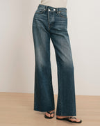 Veronica Beard Taylor Crossover-Waistband Wide-Leg Jean - City Lights