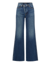Veronica Beard Taylor Crossover-Waistband Wide-Leg Jean - City Lights