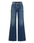 Veronica Beard Taylor Crossover-Waistband Wide-Leg Jean - City Lights
