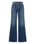 Veronica Beard Taylor Crossover-Waistband Wide-Leg Jean - City Lights