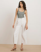 Veronica Beard Taylor Cropped Wide-Leg Jean - White