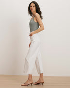 Veronica Beard Taylor Cropped Wide-Leg Jean - White