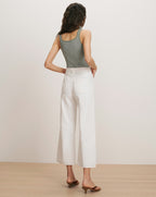 Veronica Beard Taylor Cropped Wide-Leg Jean - White