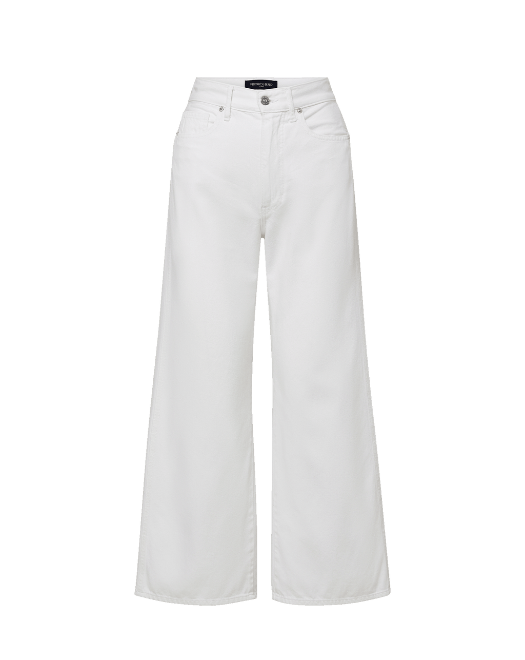 Veronica Beard Taylor Cropped Wide-Leg Jean - White