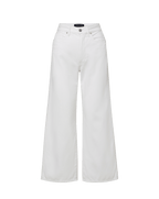 Veronica Beard Taylor Cropped Wide-Leg Jean - White