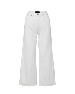 Veronica Beard Taylor Cropped Wide-Leg Jean - White