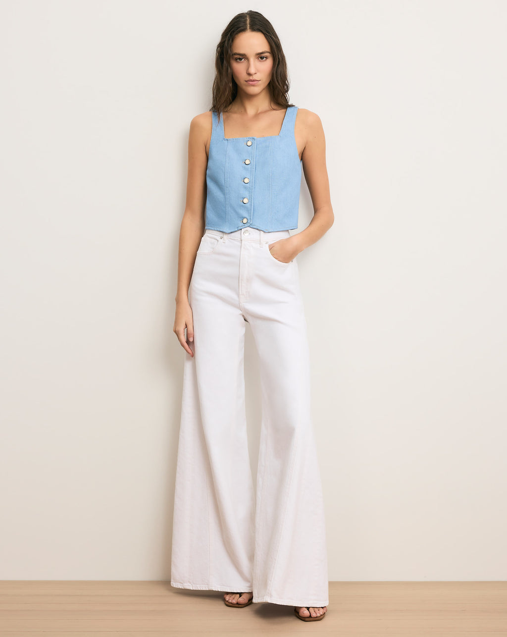 Veronica Beard Spensley Denim Vest - Bayside