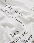 Veronica Beard White cotton t-shirt with black handwritten text print.