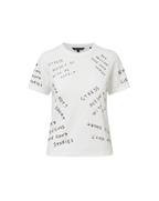 Veronica Beard White short-sleeve t-shirt with black handwritten text print.