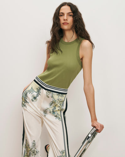 Veronica Beard Jordyn Cropped Tank Top - Cactus